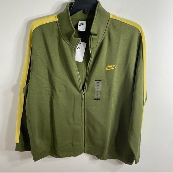 Nike Sportswear Club Brushed Back Green Full Zip Sweatshirt NWT XXL Men’s - Picture 3 of 9